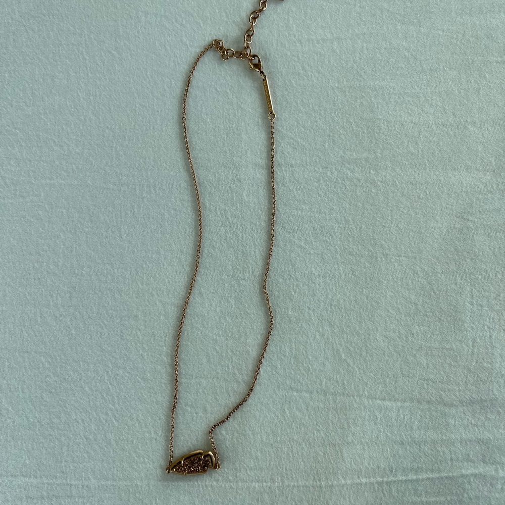 Kendra Scott Arrowhead Kasey Necklace Rose Gold and Rose Gold Drusy